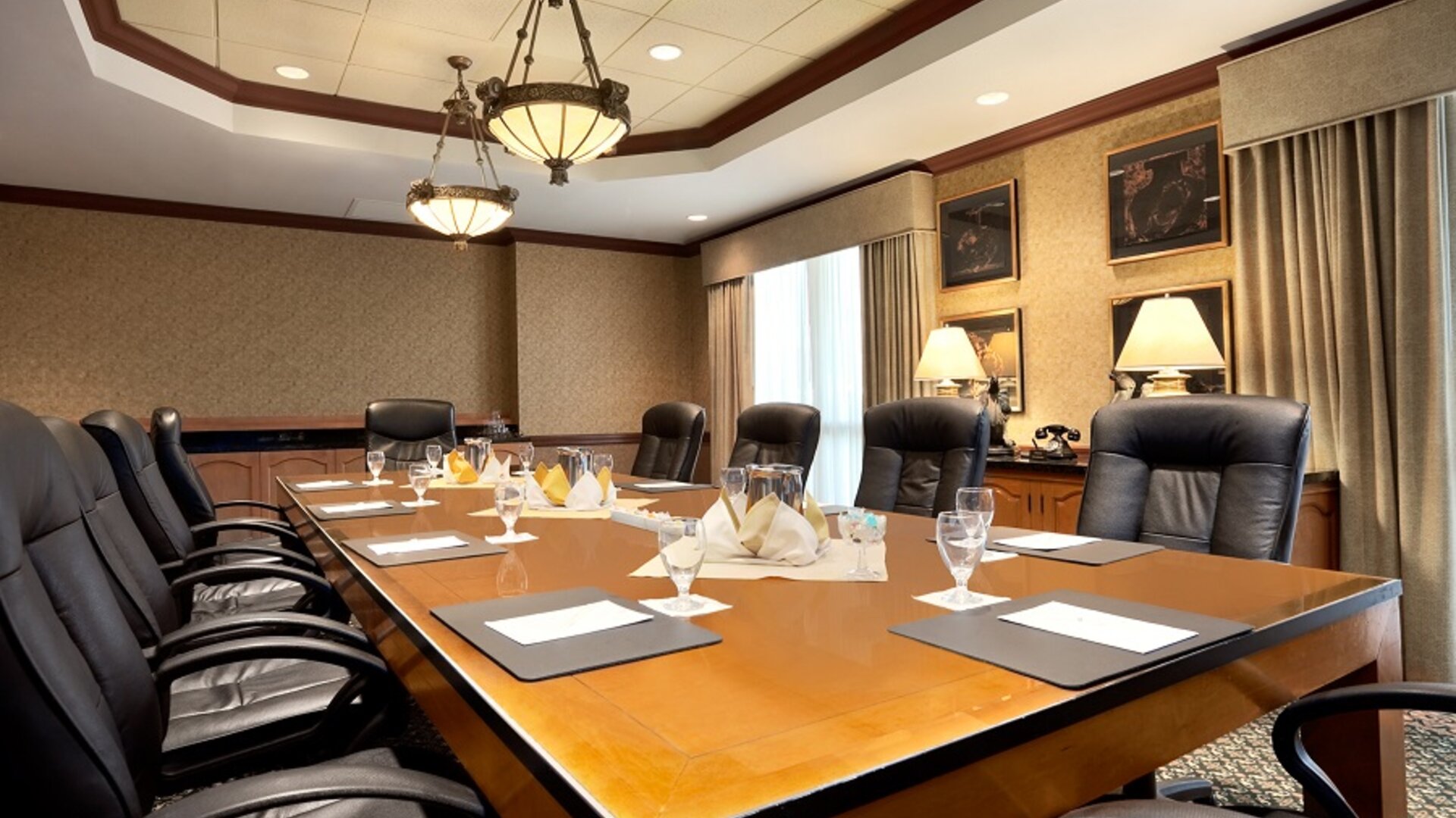 Professional meeting room at Embassy Suites By Hilton Brea North Orange County.