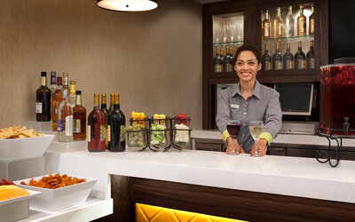 Hotel bar at Embassy Suites By Hilton Brea North Orange County.
