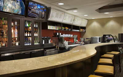 Hotel bar at Courtyard By Marriott Toronto Airport.