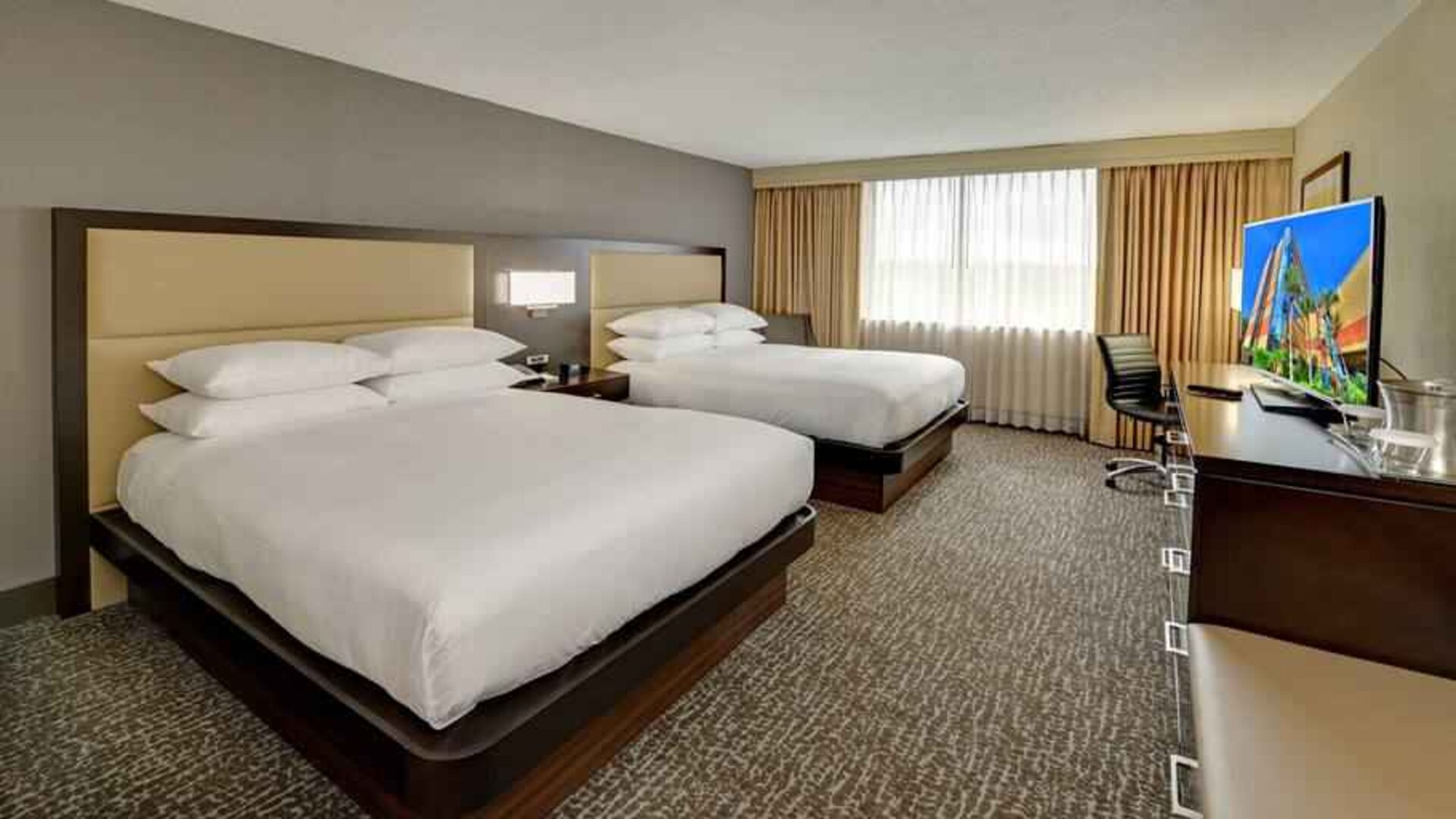Comfortable and spacious 2 queen size beds at the Hilton Orlando-Altamonte Springs.