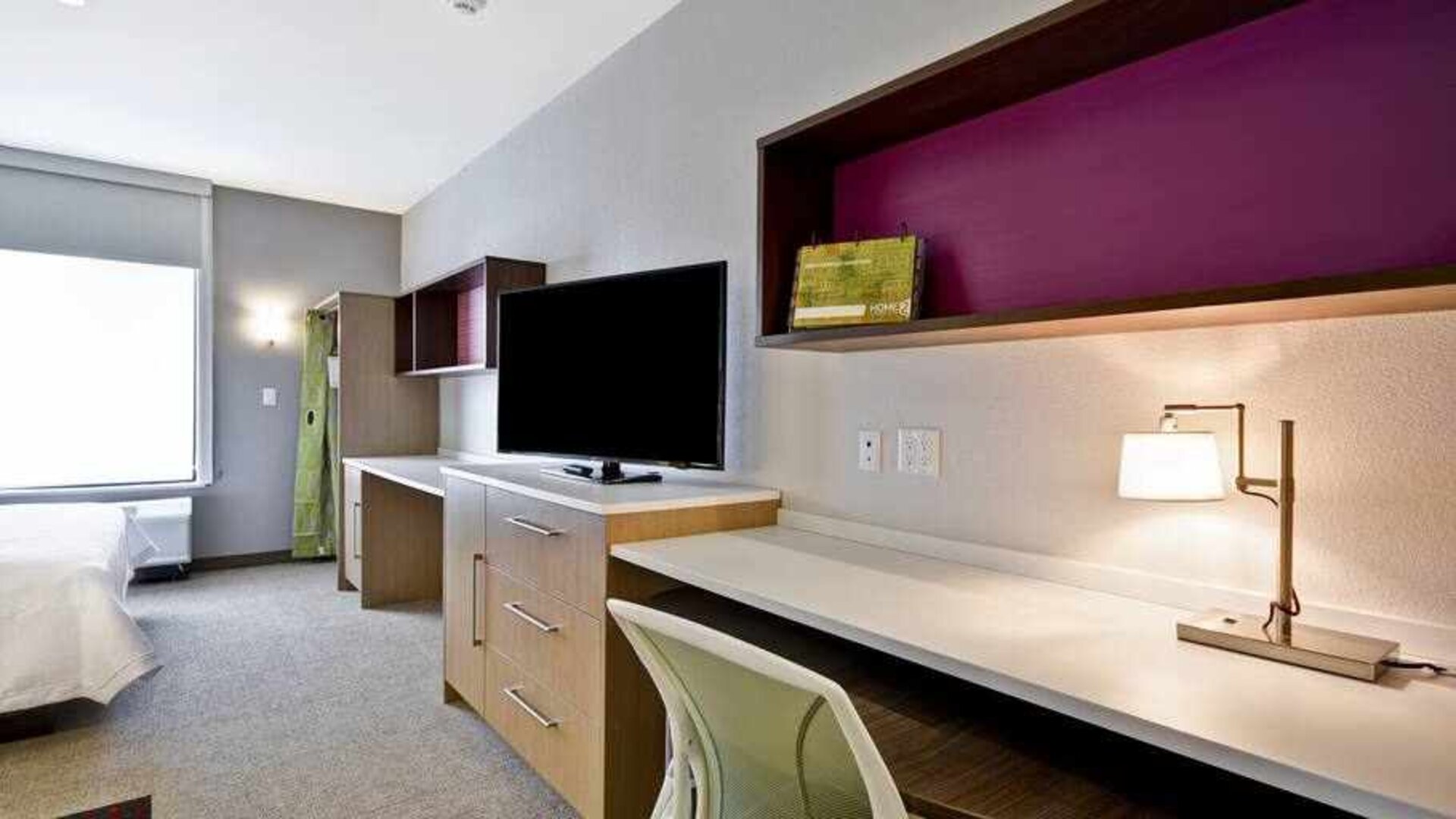 Comfortable working station in a king room at the Home2 Suites by Hilton Fairview/Allen.