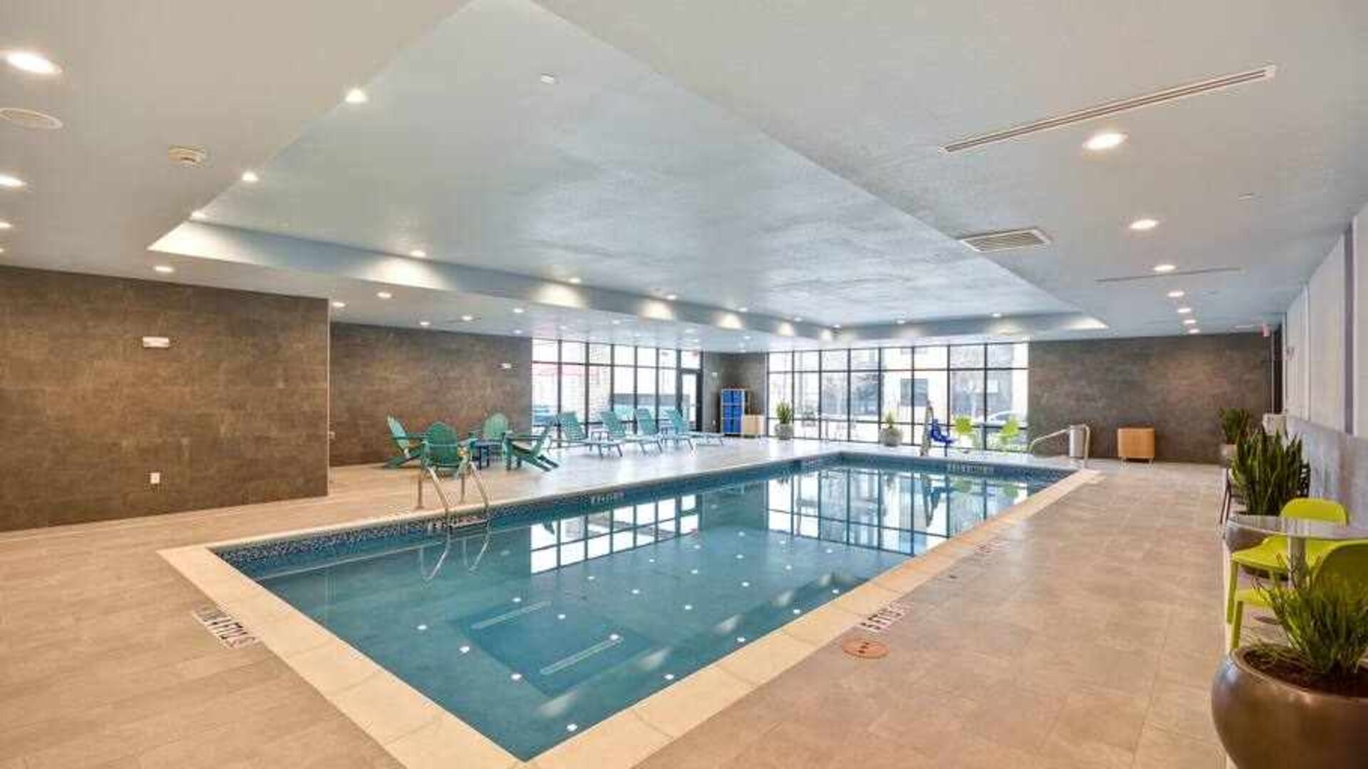 Relaxing indoor swimming pool at the Home2 Suites by Hilton Fairview/Allen.