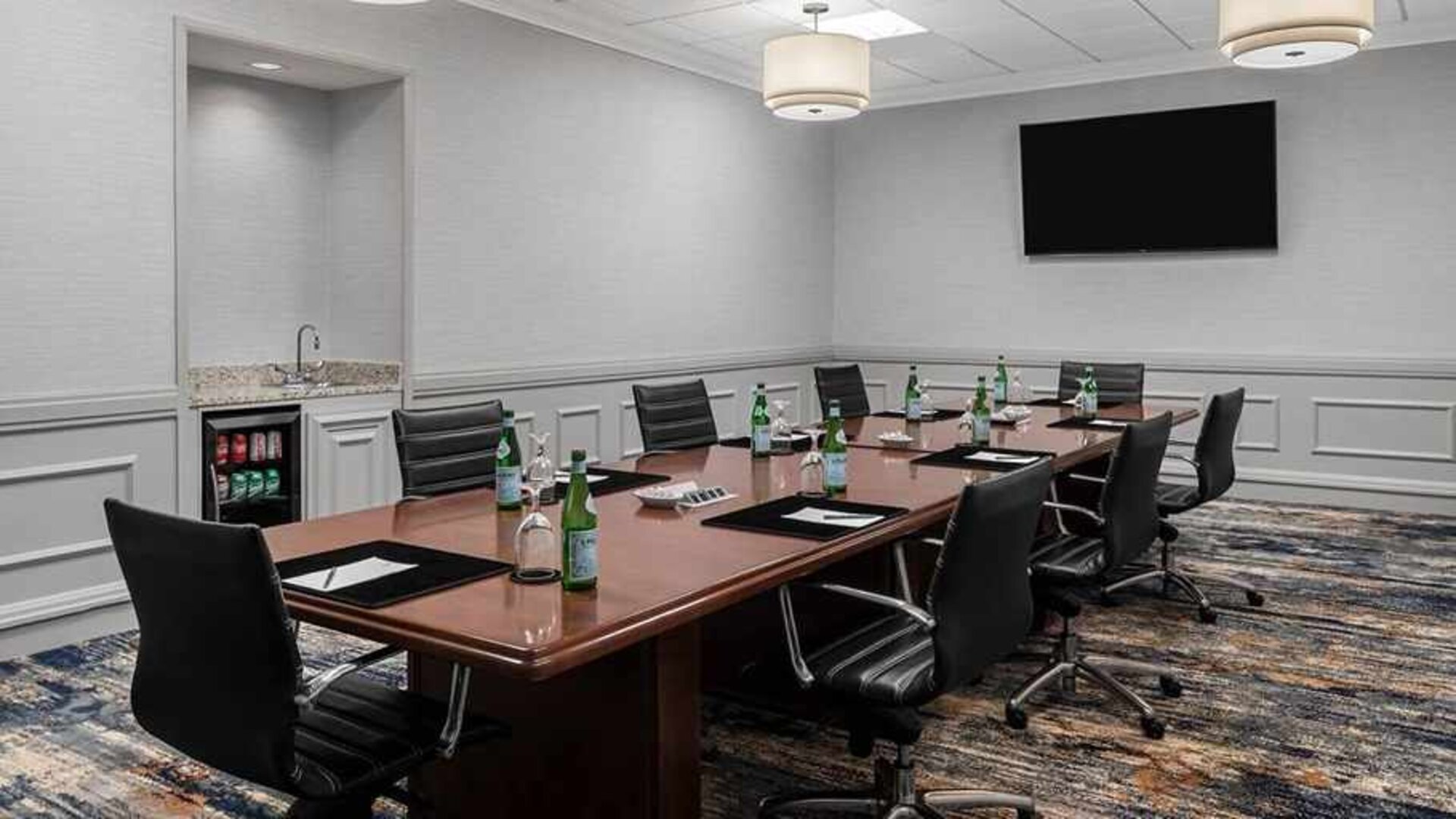 Professional, well-equipped meeting room at Embassy Suites by Hilton Nashville Airport.