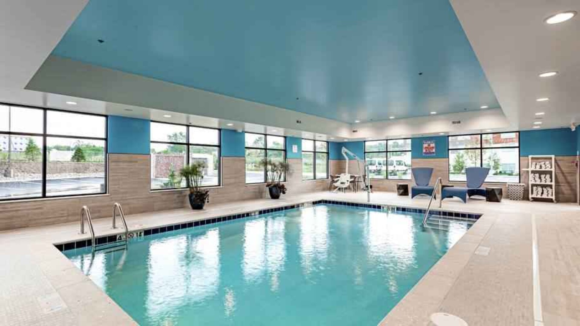 Relaxing indoor pool at the Hampton Inn Madison, OH.