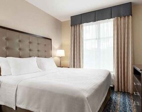 cosy king bedroom with natural light at Homewood Suites by Hilton Harlingen.