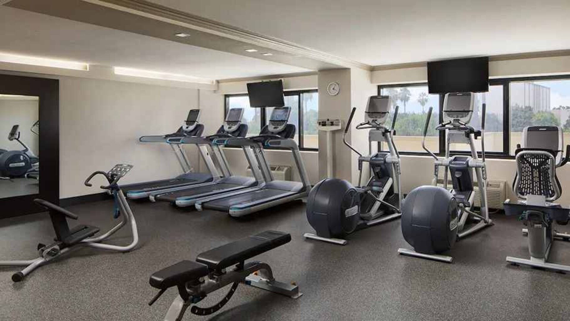 well-equipped fitness center at DoubleTree by Hilton Los Angeles - Norwalk.