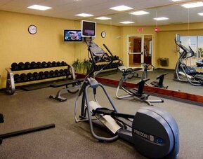 Fully equipped fitness center at the Hilton Garden Inn Clarksburg.