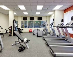 Well-equipped fitness center at Hilton Garden Inn Chicago/Midway Airport.
