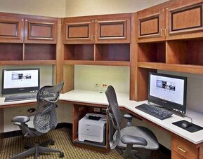 Equipped and professional business center and work station with computer and printer at Hilton Garden Inn Chicago/Midway Airport.