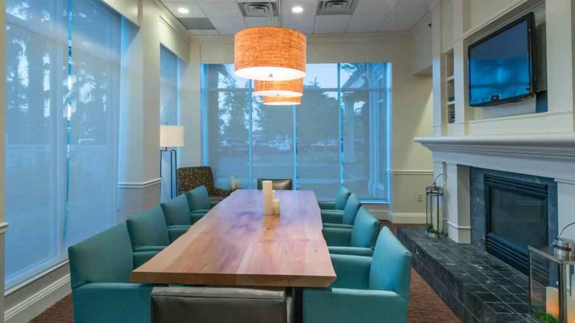 Bright meeting room at the Hilton Garden Inn Tallahassee Central.
