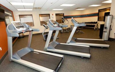 Fitness center at the Hampton Inn & Suites Riverton, WY.