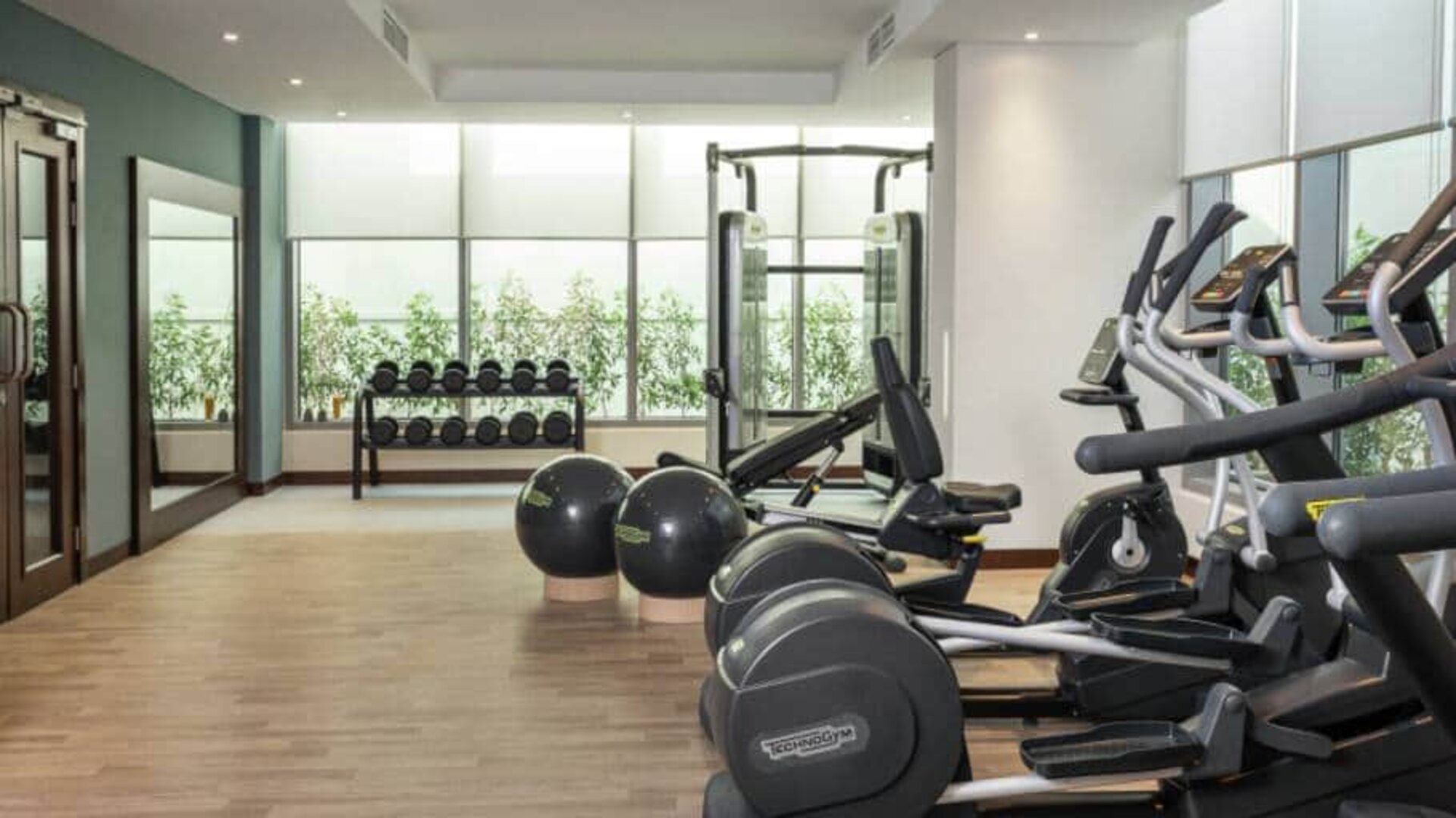Equipped gym at the Hampton by Hilton Dubai Al Barsha