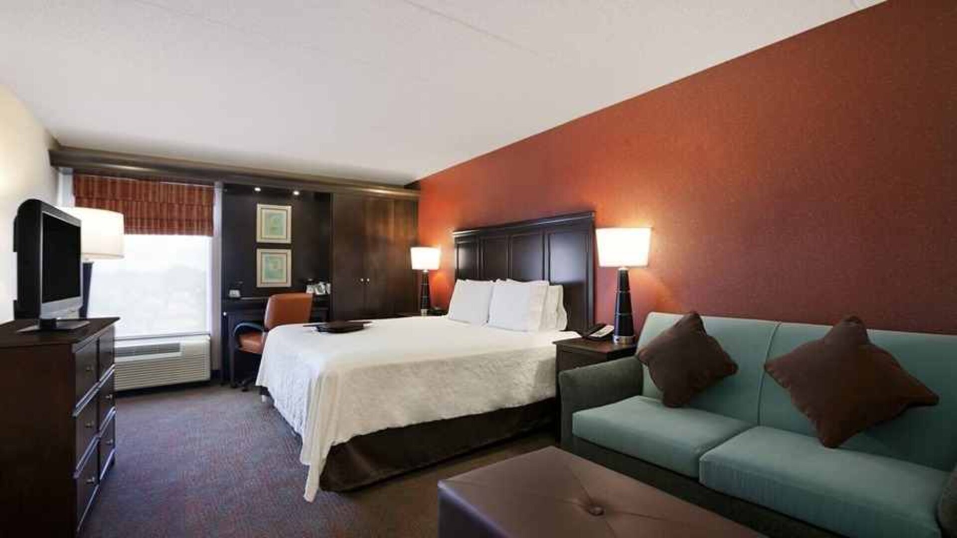 Beautiful, spacious luxury king suite at Hampton Inn Chicago-Midway Airport.