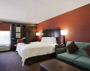 Beautiful, spacious luxury king suite at Hampton Inn Chicago-Midway Airport.