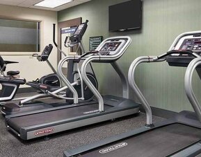 Well-equipped fitness center at Hampton Inn Chicago-Midway Airport.
