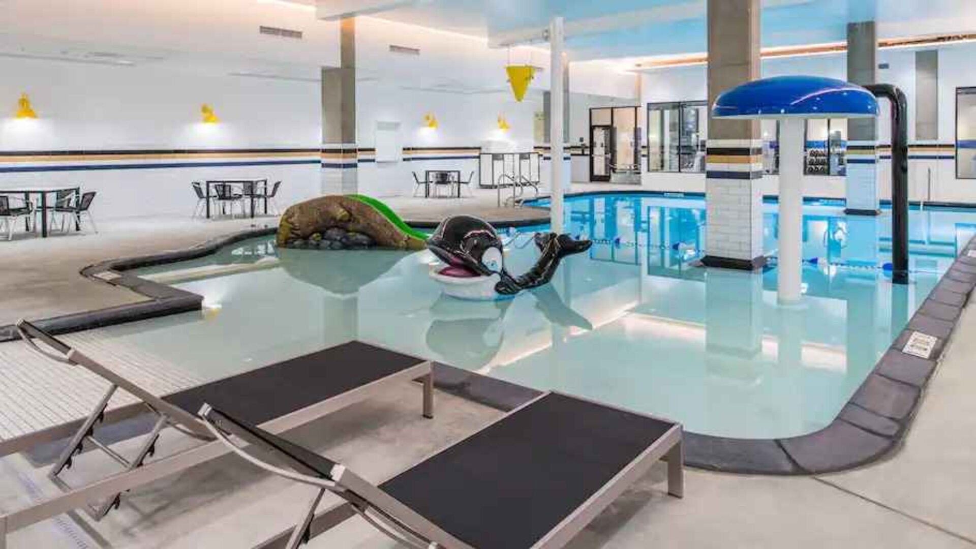 Indoor pool area at the Hampton Inn & Suites by Hilton Portland-Pearl District.