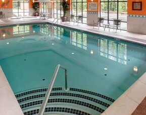 Relaxing indoor swimming pool at the Hampton Inn Springfield South Enfield.