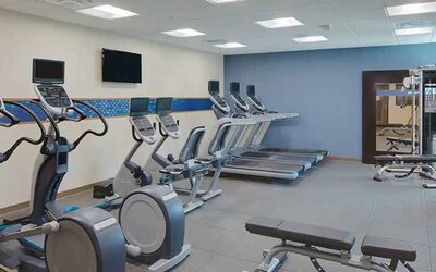 Well-equipped fitness center with treadmills at Hampton Inn & Suites Murrieta Temecula.