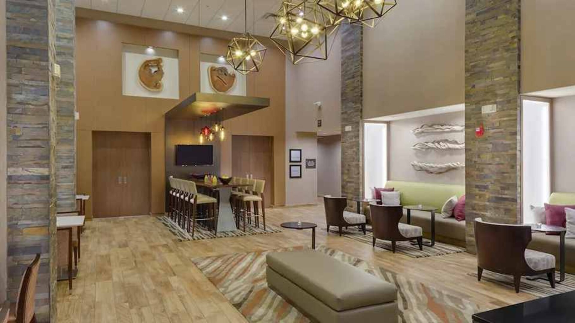 Restaurant area perfect as workspace at Hampton Inn & Suites Murrieta Temecula.