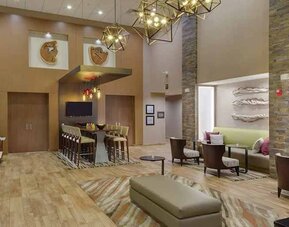 Restaurant area perfect as workspace at Hampton Inn & Suites Murrieta Temecula.