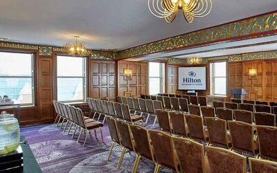 Professional conference room at Hilton Milwaukee City Center.