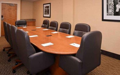 Comfortable and professional meeting room for board meetings at Hampton Inn & Suites Pueblo-Southgate.