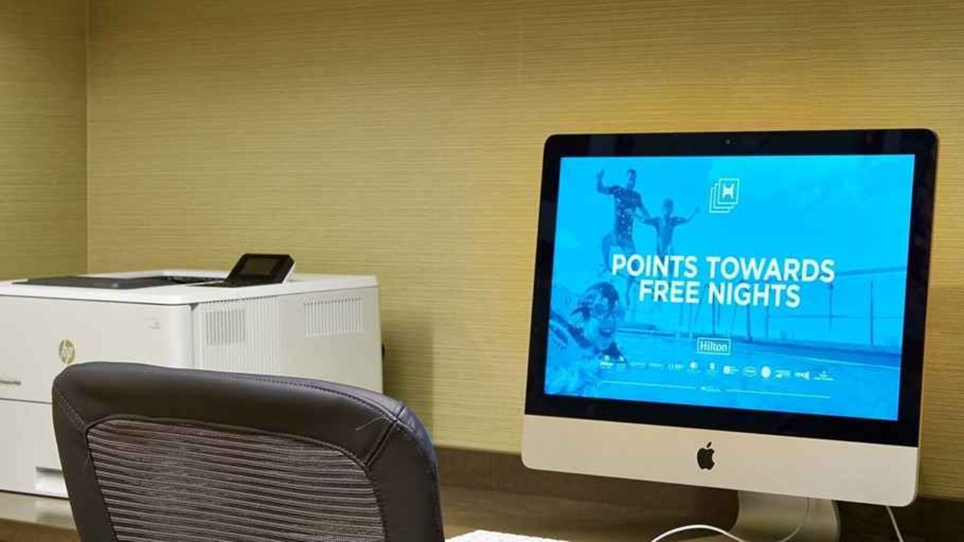 Dedicated business center with printer, computers, and internet at Hilton Garden Inn Boston/Marlborough.