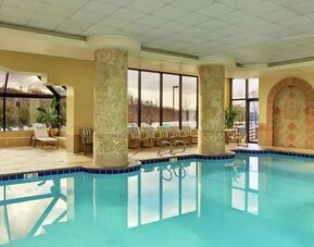 Beautiful indoor pool at the Embassy Suites by Hilton Tysons Corner.