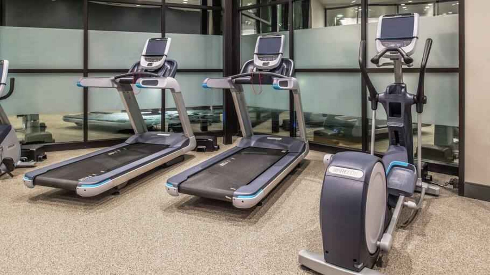 Fitness center at the DoubleTree by Hilton Lafayette East.