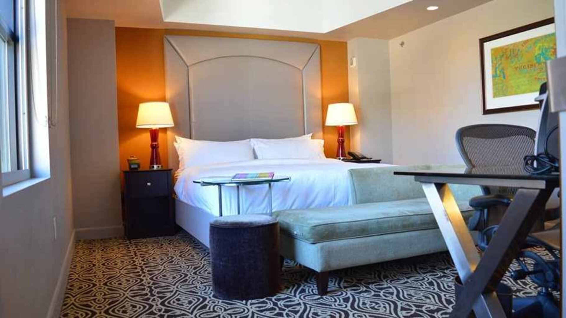 Luxurious king room with work area at The Sam Houston, Curio Collection by Hilton.