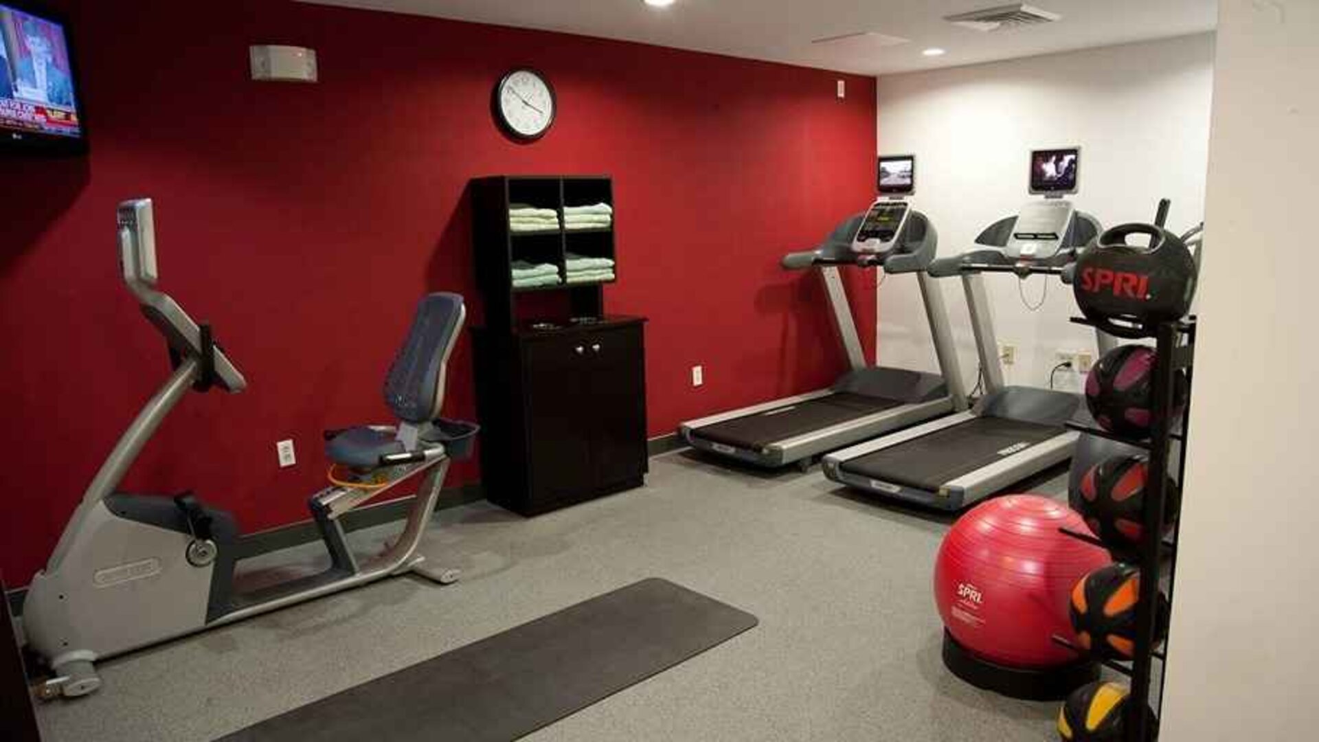 well-equipped fitness center at Hilton Garden Inn St. Louis/Chesterfield.