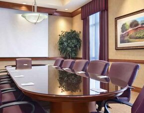 Elegant meeting room with comfortable chairs at the Embassy Suites by Hilton Hot Springs Hotel & Spa.