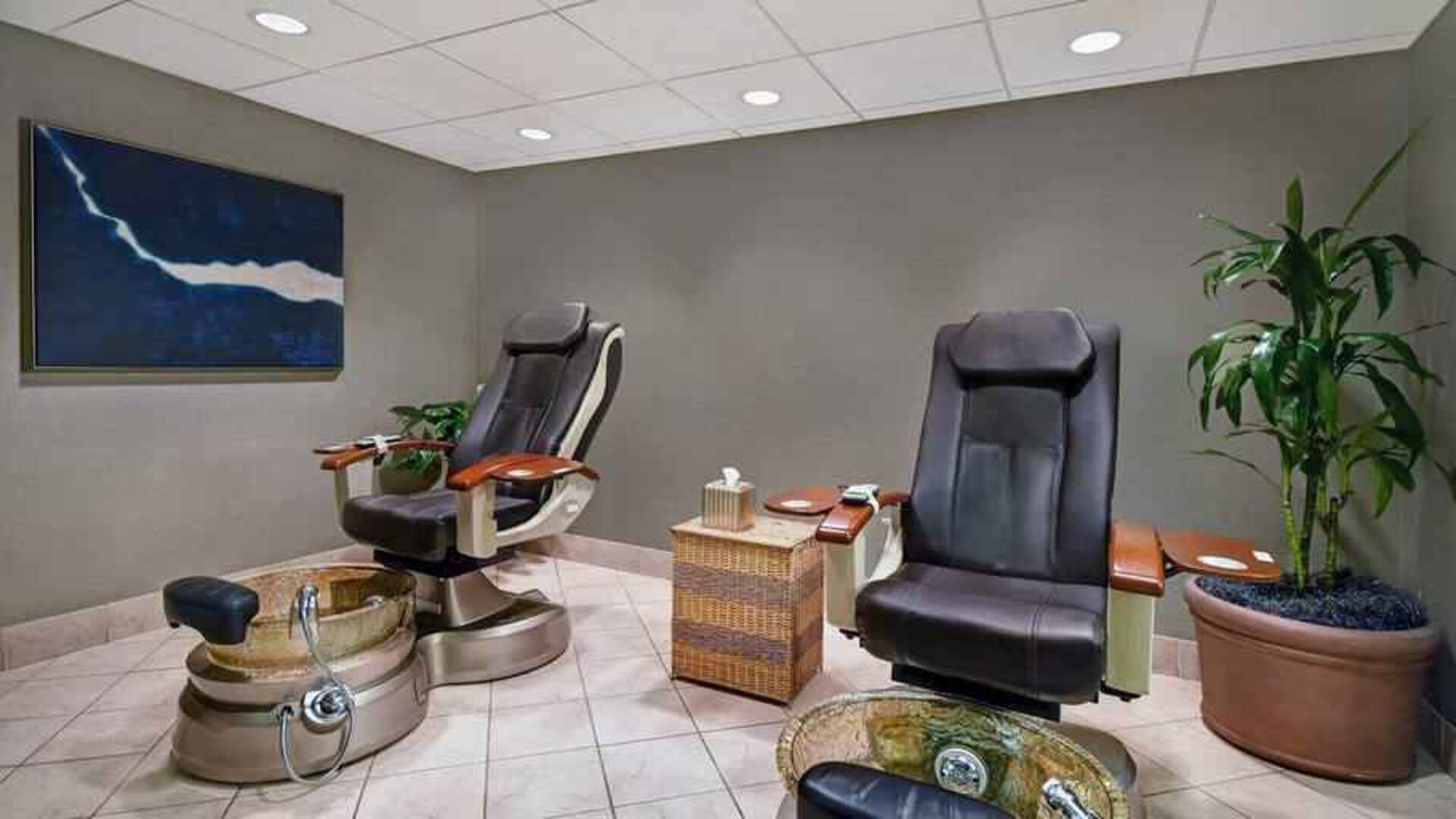 Relaxing spa area at the Embassy Suites by Hilton Hot Springs Hotel & Spa.