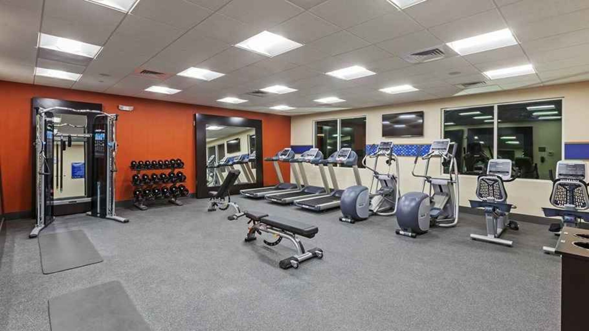 well-equipped fitness center at Hampton Inn Bulverde Texas Hill Country.