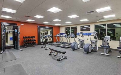 well-equipped fitness center at Hampton Inn Bulverde Texas Hill Country.