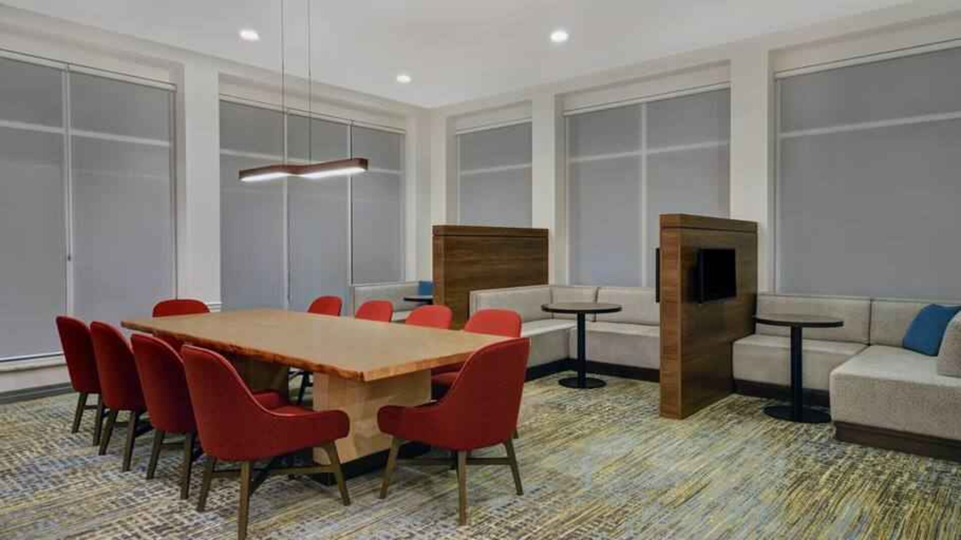 Comfortable hotel workspace at the Hilton Garden Inn Houston Galleria Area.