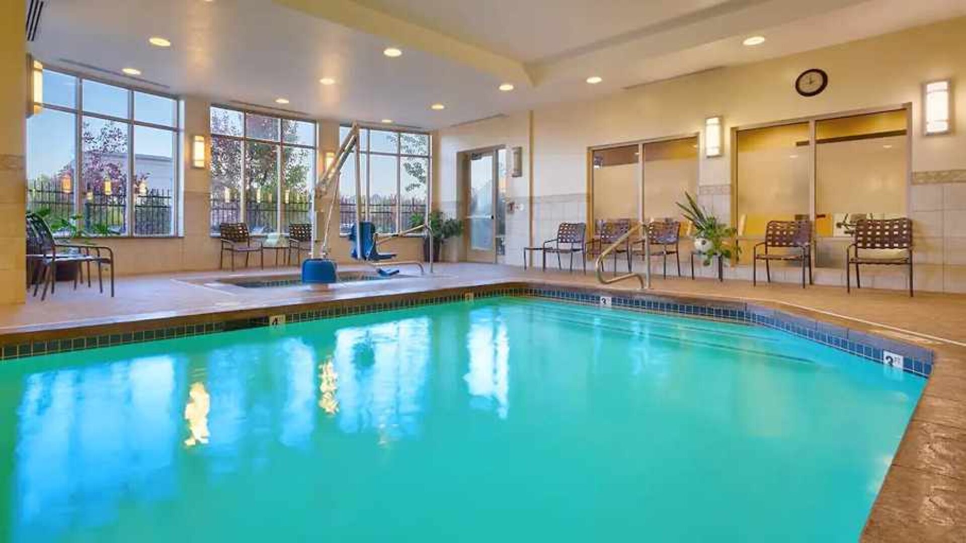 large indoor pool perfect for doing laps at Hilton Garden Inn Salt Lake City/Sandy.