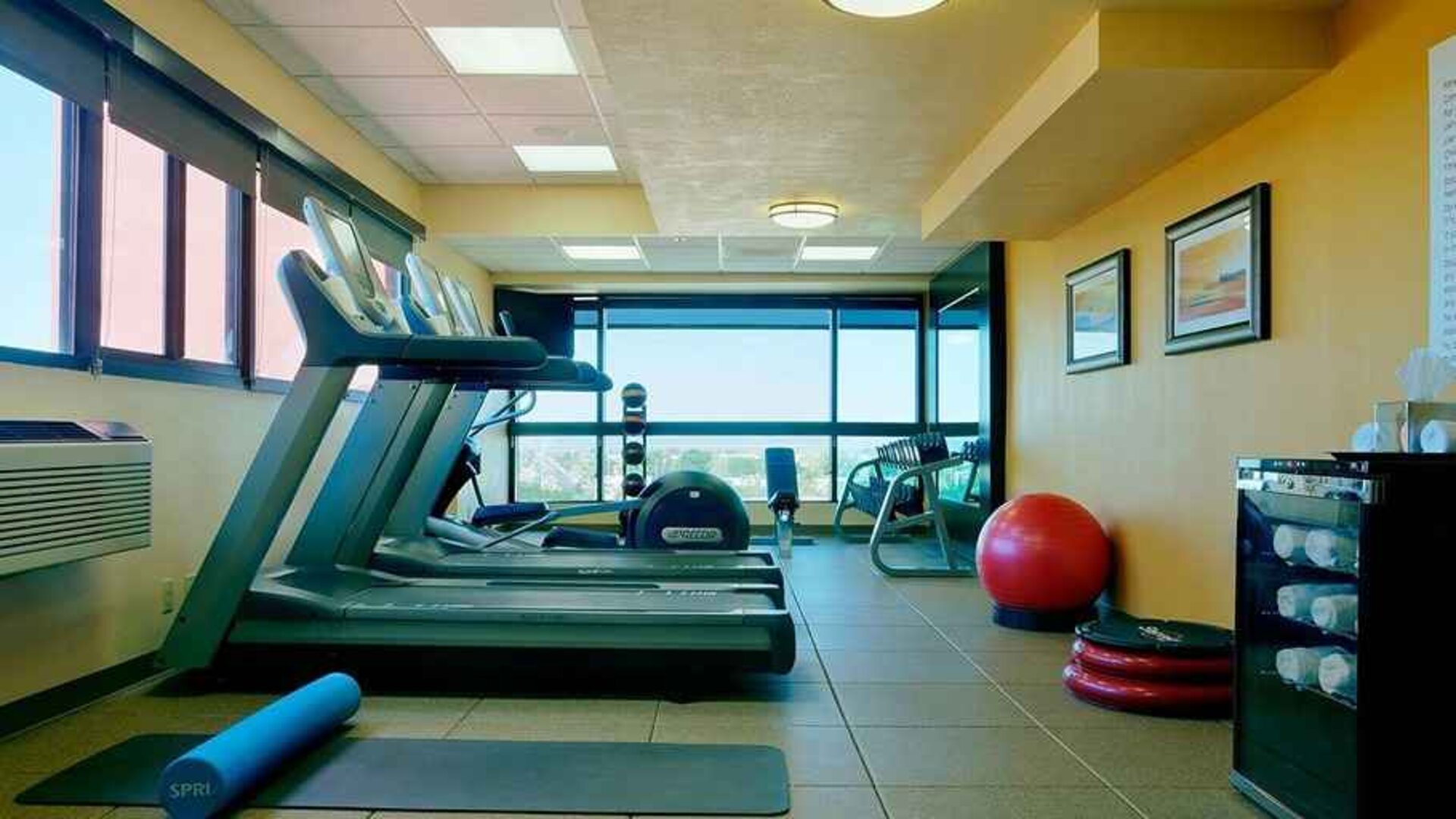 fully equipped fitness center at DoubleTree by Hilton Hotel Santa Fe.