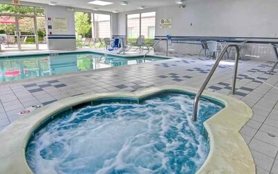 Beautiful indoor pool area at the Hampton Inn & Suites Leesburg.