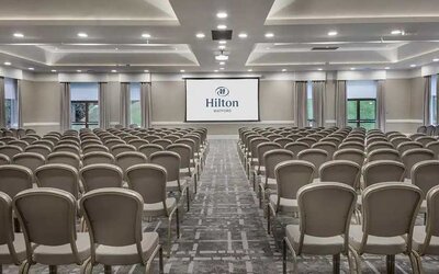 Professional confererence hall and meeting area at Hilton London Watford.