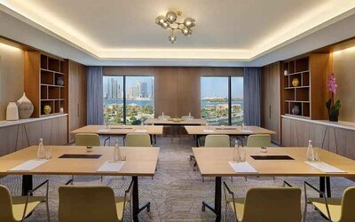 professional meeting room at DoubleTree by Hilton Sharjah Waterfront Hotel & Residences.