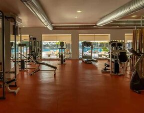 well equipped fitness center at DoubleTree by Hilton Bodrum Isil Club Resort.