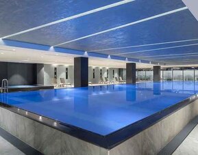 beautiful indoor pool at Hilton Istanbul Bakirkoy.