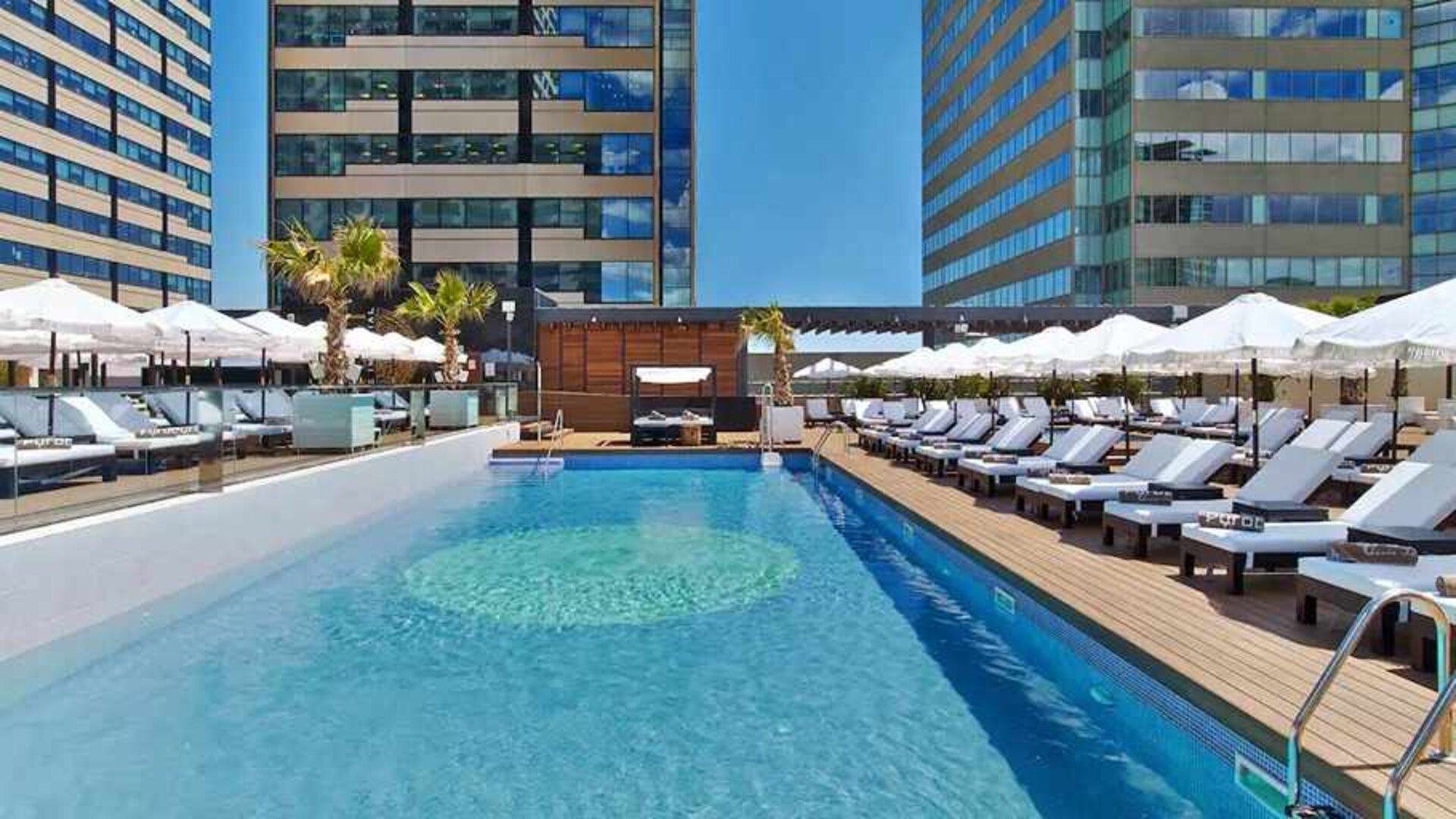 Outdoor pool at Hilton Diagonal Mar Barcelona.