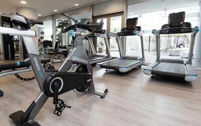 Gym at Hilton Diagonal Mar Barcelona.