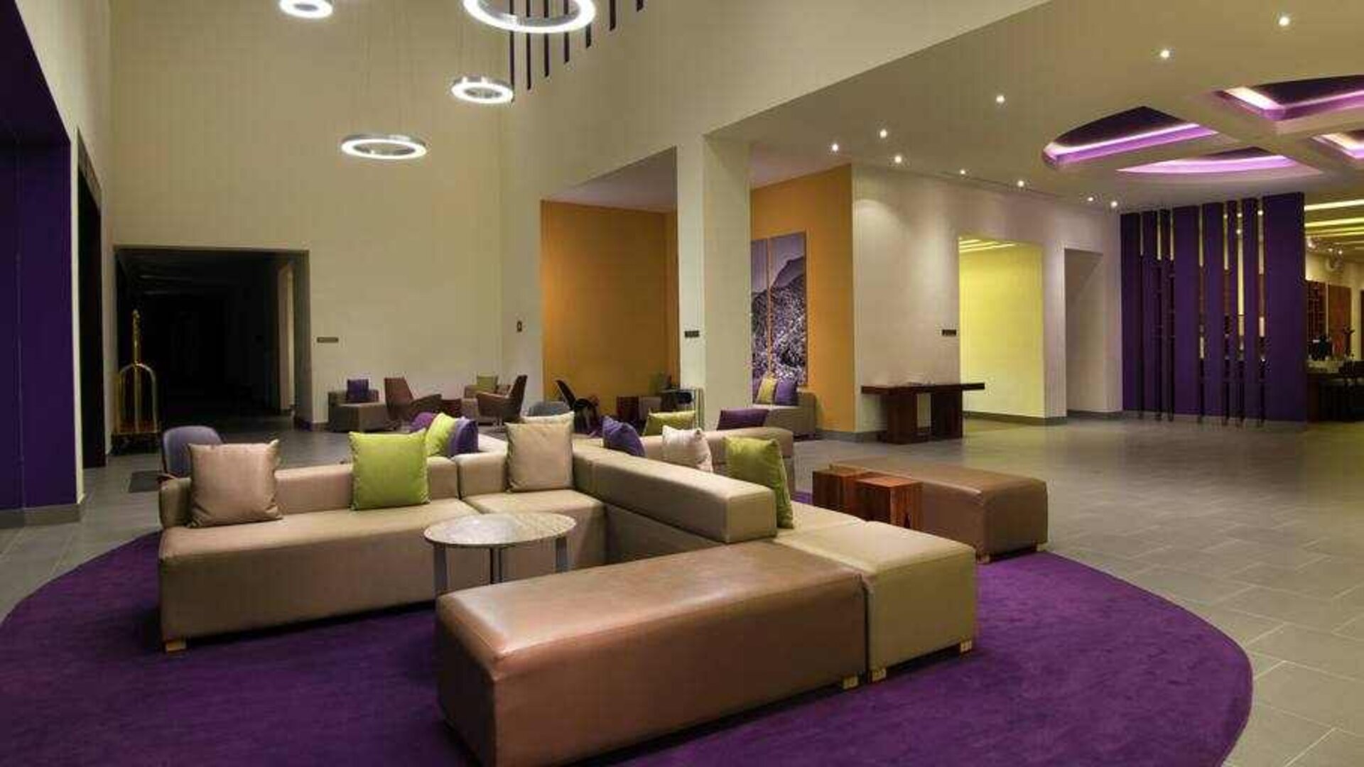 Lobby workspace perfect for co-working at the Hilton Garden Inn Monterrey Airport, Nuevo Leon, Mexico.