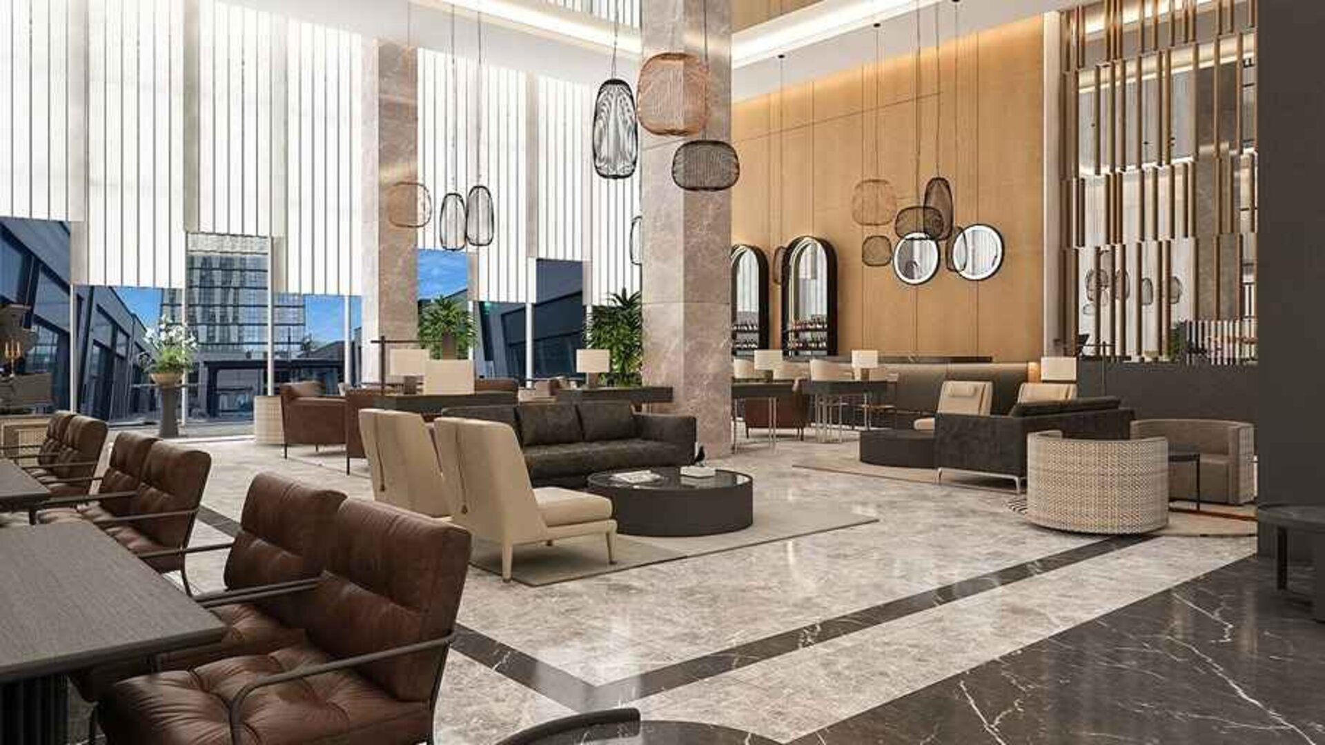 comfortable lobby and lounge area ideal as a coworking space at DoubleTree by Hilton Manisa.