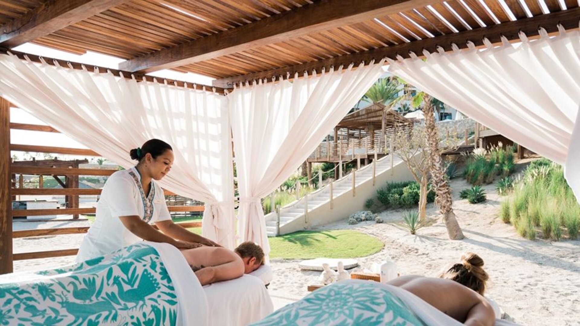 Relaxing spa area at the Hilton Los Cabos Beach & Golf Resort.