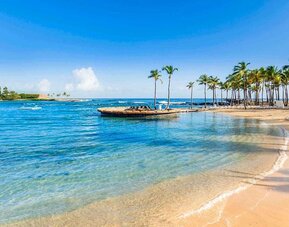 Beautiful beach at the Caribe Hilton.