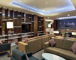 comfortable lobby and lounge area ideal for coworking at Hampton by Hilton Istanbul Kayasehir.